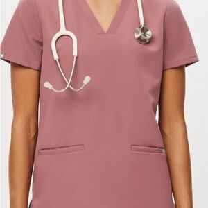 Figs Casma 3-Pocket Scrub Top Medium Mauve